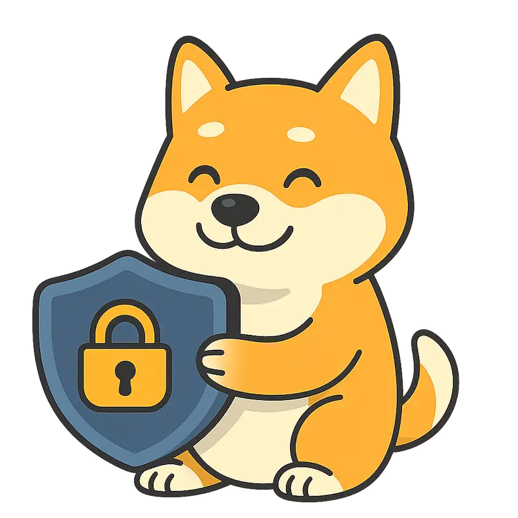 Dough mascot holding a shield